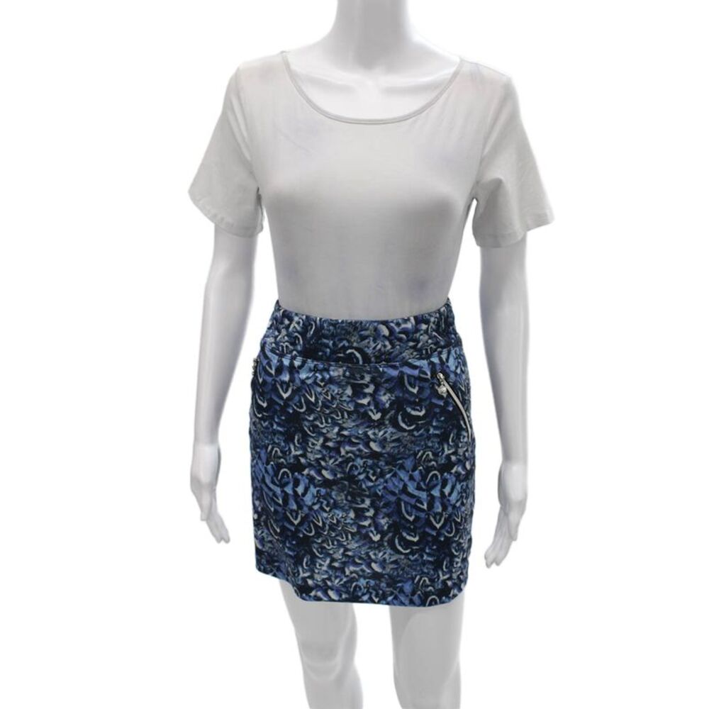 Daily Sports Womens Straight Pencil Skirt Blue Geometric Polyester Size S